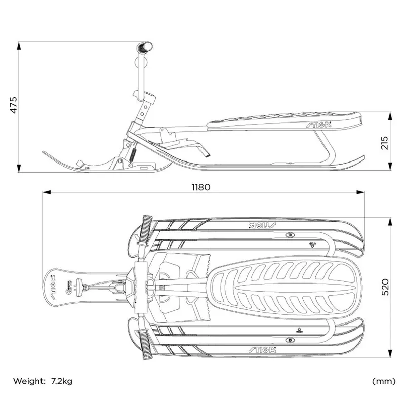 Stiga Snow Racer SX Pro Sledge Black
